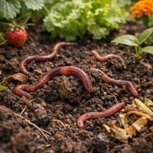 Regenwürmer im Gartenboden